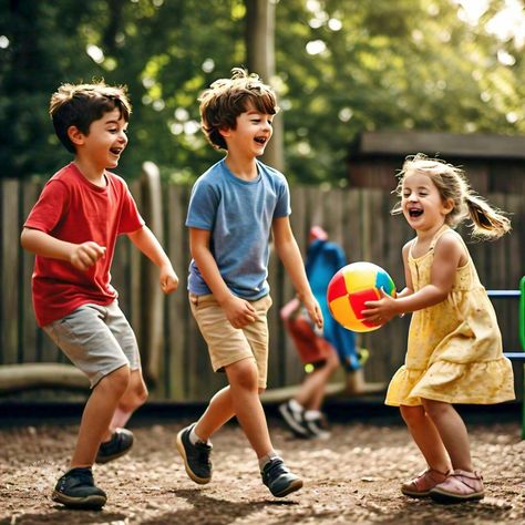 Children are playing football in a ground Kids Reference, Kids Playing Football, Playing With Friends, Chess Art, School Playground, Playing Football, Boys Playing, Kids Playing, Games To Play