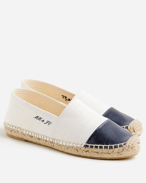 J.Crew: Limited-edition Marie Marot X J.Crew Espadrilles In Cotton And Leather For Women Marie Marot, French Inspired Outfits, French Outfits, Red Espadrilles, Heeled Flip Flops, Faux Leather Pencil Skirt, Fashion Capsule Wardrobe, British Women, Women's Espadrilles