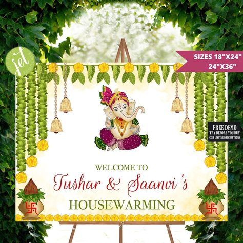 Indian Housewarming, Housewarming Sign, Housewarming Invitation, Sangeet Night, Ganesh Puja, Lantern Craft, Housewarming Decorations, House Warming Invitations, Diwali Decor