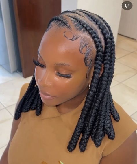 Braids With Knots, Cornrows Natural Hair, Quick Braids, Short Box Braids Hairstyles, Braided Hairstyles For Black Women Cornrows, Big Box Braids Hairstyles, Feed In Braids Hairstyles, Box Braids Hairstyles For Black Women, Braids Hairstyles Pictures