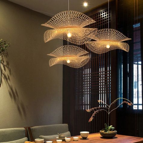 Rattan Fixture, Bamboo Lighting, Bamboo Lamps, Bamboo Chandelier, Wooden Pendant Lamp, Handmade Chandelier, Nordic Lamp, Restaurant Chandelier, Shade Lamp