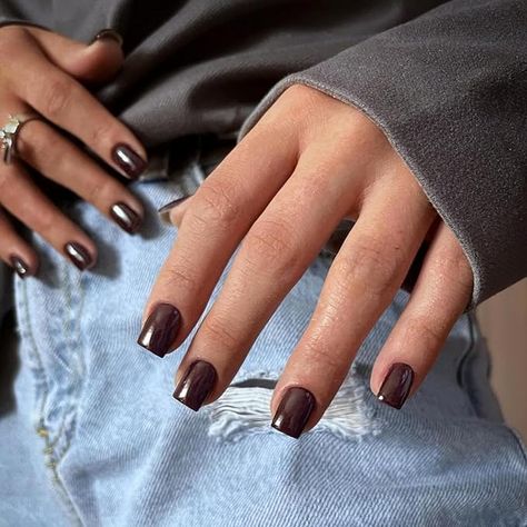 The perfect Nails for Fall, Brown press on nails (short) Square Brown Nails, Press On Acrylic Nails, Nails Real, Natural Fake Nails, Press On Nails Square, Gel Nail Set, Nyc Nails, Long Square Nails, Short Press On Nails