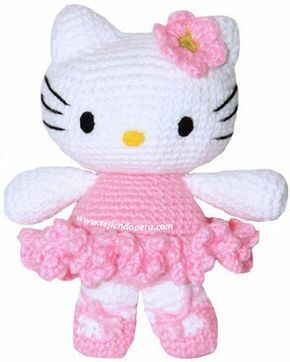 Gatita Hello Kitty (patrón gratis amigurumi) Hello Kitty Amigurumi, Hello Kitty Doll, Crochet Hello Kitty, Kat Haken, Hello Kitty Crochet, Pola Amigurumi, Crochet Amigurumi Free, Crochet Cat, Knitted Toys