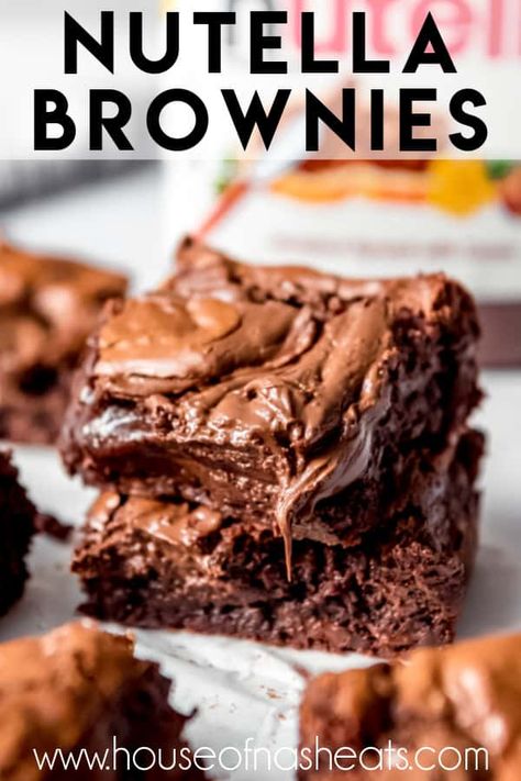 Easy Homemade Brownies, Sully Cake, Easy Nutella Brownies, Homemade Brownies Easy, Nutella Desserts, Nutella Brownies, Brownie Cupcakes, Oreo Brownies, Chocolate Hazelnut Spread