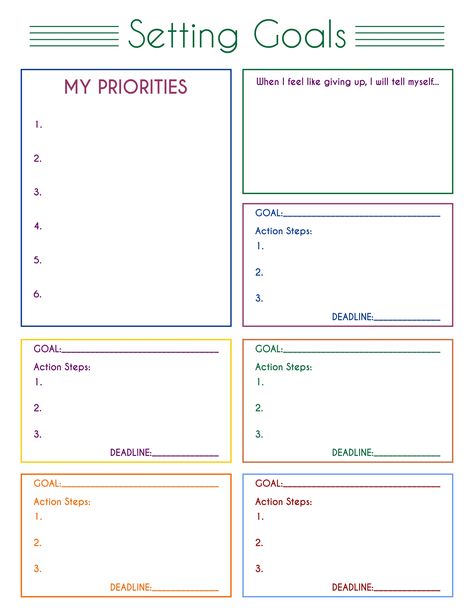 Project Goals Template, Motivational Worksheets Free Printable, Goal Sheet Printable Free, Goal Sheets For Students, Goals Chart Ideas, Goal Board Template, Life Goal Template, Goals Sheet Printable, Family Goal Setting Worksheet