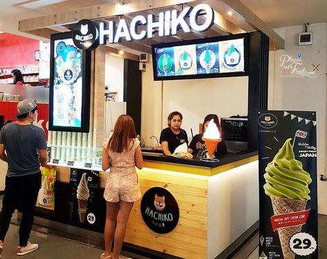 Cool Ice Cream Design Ice Cream Kiosk Design Mall, Ice Cream Booth Design, Ice Cream Stand Ideas, Ice Cream Kiosk Design, Ice Cream Booth, Ice Cream Shop Design, Ice Cream Kiosk, Cool Ice Cream, Food Stall Design