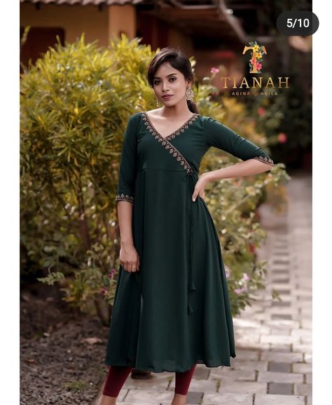 Simple Churidar Design, Churidhar Designs New Model, Kurta Yoke Design, Umberlla Churidhar Designs Latest, Bottle Green Kurti Design, Plain Churidar Designs Ideas, Latest Churidar Models For Party, Umbrella Churidar Models, New Model Churidar Designs Party Wear