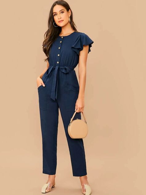 Classy Jumpsuit Outfits, Shirt Jumpsuit, Classy Jumpsuit, Trendy Jumpsuit, Stylish Jumpsuit, Stitching Dresses, Trendy Dress Outfits, Kurta Designs Women, Trendy Fashion Tops