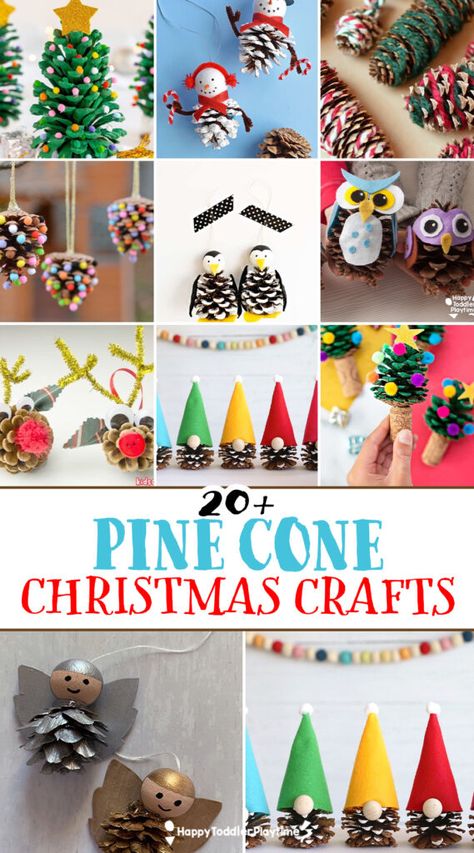 Winter Pinecone Crafts For Kids, Tiny Pine Cone Crafts, Pine Cone Winter Crafts, Pinecone Tree Craft, Pine Cone Activities, Pine Cone Christmas Crafts, Pine Cone Crafts For Kids, Painting Ideas Kids, Art Projects Painting