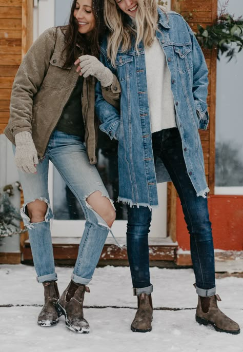 Also featured: Women's Classic 550 Chelsea Boot, Rustic Brown, #585  Featuring a chiseled square toe that is a classic, our Dress boots look sharp whether you’re in a dress or jeans for dinner or on horseback. Dress them up or down, you can’t go wrong with these boots.  #blundstone #blundstoneboots #blundstoneusa #leatherboots #chealseaboots #outfitideas #holidayoutfitideas #christmas Chic Blundstone Outfit, Chelsea Blundstone Boots, Dresses And Chelsea Boots, Suede Blundstone Boots, Jeans And Work Boots Women, Thursday Duchess Boot Outfit, Hawaii Hiking Outfits Women, Blundstone With Jeans, Rustic Brown Blundstone Outfit