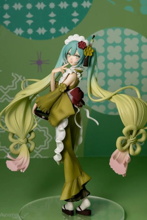 Matcha Hatsune Miku, Miku Sweet Sweets, Miku Hatsune Figures, Hatsune Miku Figurines, Cool Figures, Cute Anime Figures, Anime Figures Kawaii, Matcha Parfait, Miku Figures