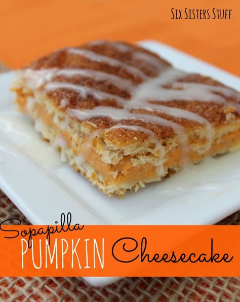 Pumpkin Sopapilla Cheesecake, Pumpkin Sopapilla, Breakfast Cheesecake, Pumpkin Foods, Sopapilla Cheesecake, Pumpkin Breakfast, Pumpkin Cheesecake Bars, Pumpkin Cheesecake Recipes, Six Sisters Stuff