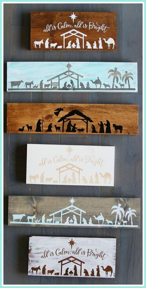 DIY Nativity Board Craft - a how-to tutorial - - sugar bee crafts Diy Nativity, Diy Decoracion, Gifts For Boyfriend, Bee Crafts, Christmas Gifts For Boyfriend, Easy Christmas Crafts, Craft Club, Christmas Nativity, Wooden Christmas