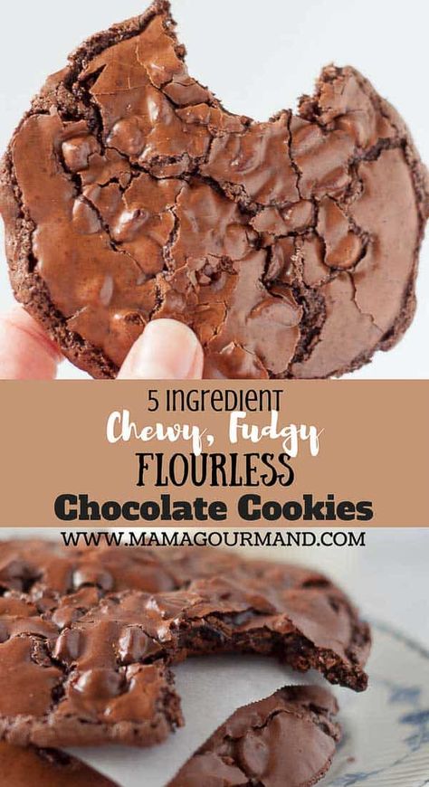 Gluten Free Chocolate Cookies, Flourless Chocolate Cookies, Chocolate Fudge Cookies, Fudge Cookies, Low Carb Cookies, Flourless Chocolate, حلويات صحية, Deilig Mat, Keto Cookies