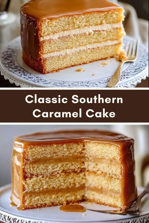 Yellow Cake Caramel Icing, Moist Caramel Cake Recipe, Old Fashioned Caramel Cake, Classic Southern Caramel Cake, Southern Pecan Caramel Cake, Easy Caramel Cake, Homemade Caramel Cake, Caramel Spice Cake, Caramel Pound Cake Recipe