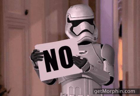 Star Wars Storm Trooper GIF - StarWars StormTrooper Never - Discover  Share GIFs Stormtroopers Funny, Nope Gif, Star Wars Gif, Star Wars Stormtrooper, Storm Trooper, Star Wars Humor, My Vibe, Really Funny, Animated Gif