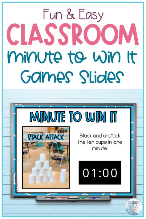 Easy Minute To Win It Games For Kids, Minute To Win It Games For Teens, Minute To Win It Games For Kids, Classroom For Kindergarten, Classroom Games Elementary, Christmas Minute To Win It, Subitizing Activities, Games For Kids Classroom, Class Activity