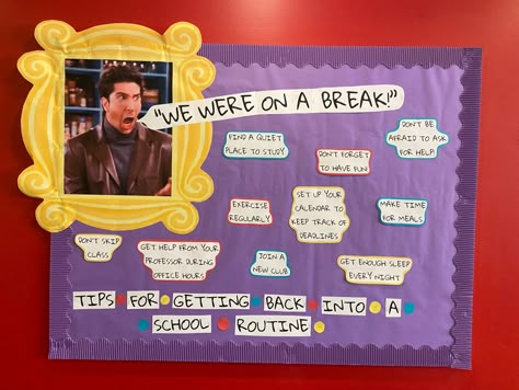 Tiktok Bulletin Board, We Were On A Break Bulletin Board, Meet Your Ra Poster, Friends Floor Theme Ra, Ra Welcome Back Bulletin Boards College, Gravity Falls Bulletin Board, Friends Door Decs, Integrity Bulletin Board Ideas, Second Semester Bulletin Boards