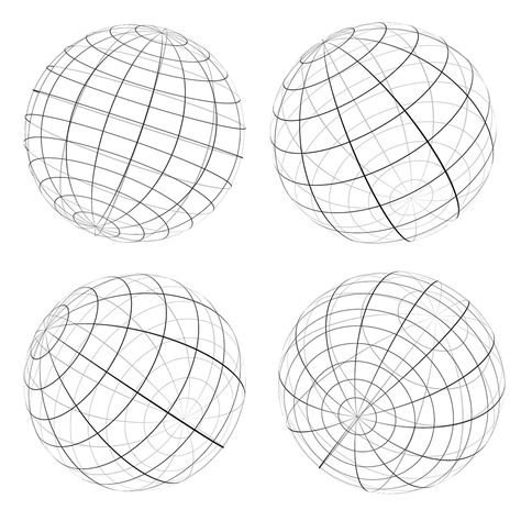 Perfect for artists Four spheres which resembles graph lines that wrap around a sphere with radiating lines from the middle center. Sphere Perspective, Perspective Template, Radiating Lines, 3d Sphere, Tablet Apps, Business Calendar, Planner Art, Vanishing Point, Drawing Exercises