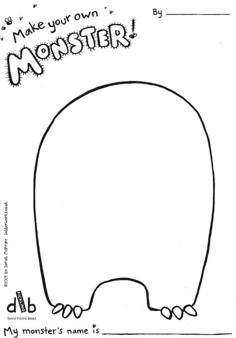 Make your own monster! - Scholastic Kids' Club Monster Outline Free Printable, Drawing A Monster, Create Your Own Creature, Classroom Fall Activities, Hey That's My Monster Activities, Make A Monster Craft Free Printable, Kindergarten Printable Activities, Make A Monster Printable, Create Your Own Monster Printable