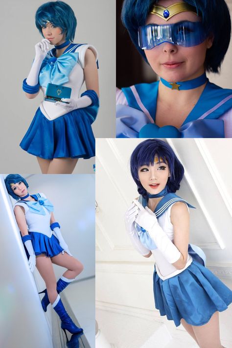 Sailor Mercury Costume, Sailor Mercury Cosplay, Sailor Moon Pose, Sailor Moon Birthday, Cool Cosplay, Sailor Moons, Ami Mizuno, Ginger Zee, Sailor Moon Stars