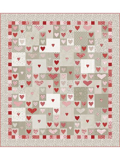 Different Colors Of Red, Valentine Fabric, Colchas Quilting, Heart Quilts, Appliqué Ideas, Heart Quilt Pattern, Project Red, Quilt Care, Holiday Quilts