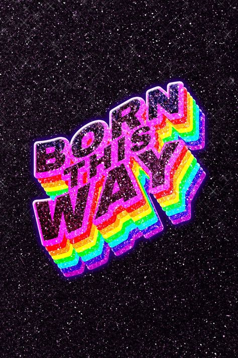 Pride Photos, Lgbtq Aesthetic, Wavy Rainbow, Rainbow Typography, Queer Rainbow, Neon Vintage, High Way, Lady Gaga Pictures, Neon Quotes