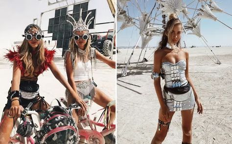 Burning Man 2018 best festival outfits: How the fashion set came dressed to impress | London Evening Standard | Evening Standard Man Costume Ideas, Burner Girls, Done And Dusted, London Evening, Burning Man Costume, Burning Man Fashion, Burning Man Outfits, Burning Man Festival, Creative Costumes