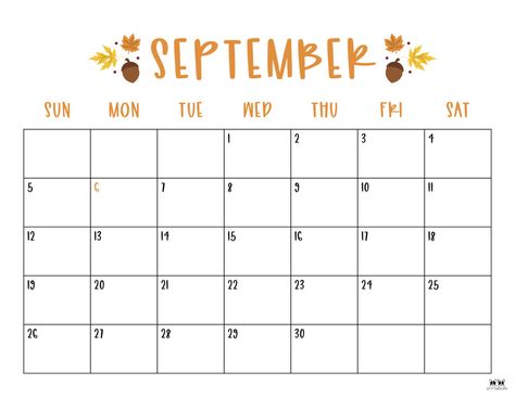 Printable September Calendar-Style 10 Free September Calendar Printable, September Calendar Ideas, Months Aesthetic, Calander Printable, September Template, September Calendar Printable, Piano Theory, Studie Hacks, Skinning Knives