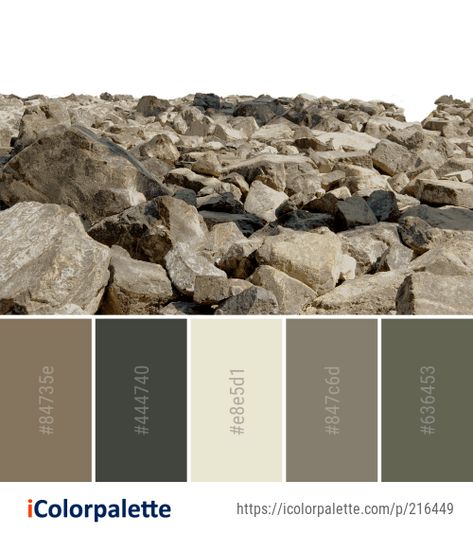 Color Palette Ideas from Rock Bedrock Outcrop Image Nature Color Palette Earth Tones, Natural Stone Color Palette, Rock Colour Palette, Mineral Color Palette, Color Palette Rustic Earth Tones, River Rock Color Palette, Earth Tone Color Palette Hex Codes, Earthy Color Palette With Hex Codes, Photographer Color Palette