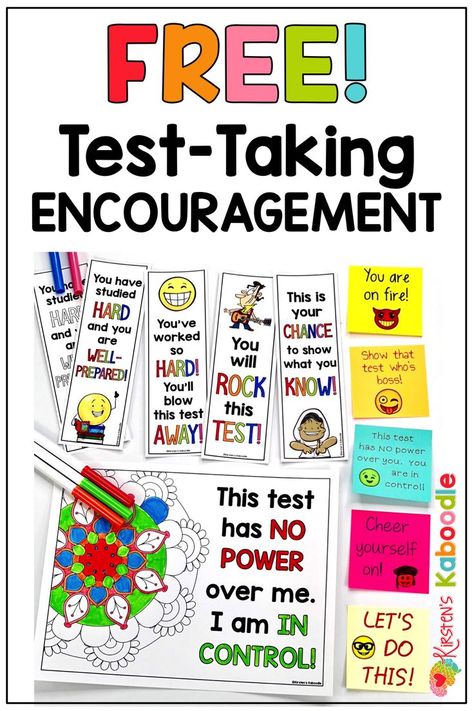 Treats For Students, Testing Treats For Students, State Testing Motivation, Encouragement For Kids, State Testing Encouragement, Bookmarks Coloring, Testing Treats, Testing Encouragement, Testing Motivation