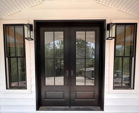 Build Your Custom Double Entry Doors – Masterpiece Doors Barn Doors On House Exterior, French Doors To Garage, Modern French Doors To Patio, Modern Farmhouse Front Porch Door, Double Barn Doors Glass, Exterior French Double Doors The Home Depot, Double Doors Exterior Lowe's, Black Interior Doors Farmhouse Garage, Farmhouse Exterior Doors Lowe's