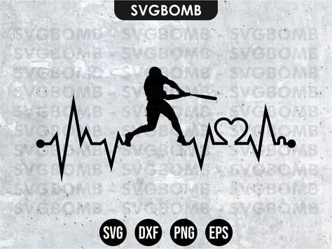 Baseball Love Heart Beat SVG Baseball Love, Master Design, Baseball Svg, Heart Beat, Eps Vector, Silhouette Designer Edition, In A Heartbeat, Digital Pattern, Silhouette Cameo