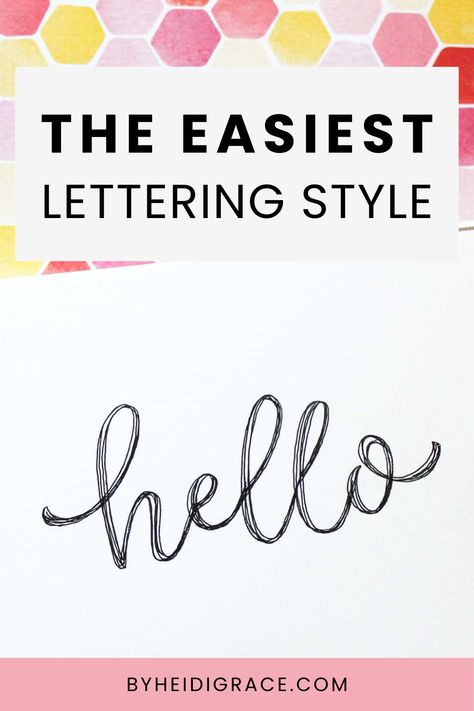 Learn an easy, simple hand lettering style that you can use in your bullet journal or anywhere you need something fancier than regular handwriting. Easy Cute Handwriting Ideas, Easy Writing Styles, Hand Lettering Envelopes Diy, Teacher Handwriting Fonts, Hand Lettering How To, Hand Letter Alphabet, How To Hand Letter Tutorials, Decorative Fonts Hand Drawn, How To Write Nice Handwriting Fonts