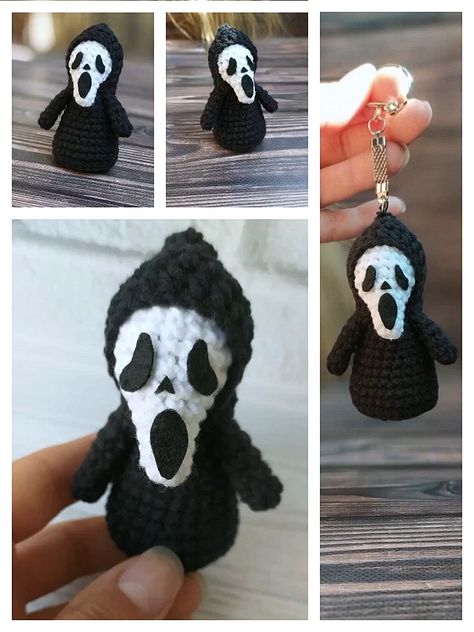 Crochet Skull, Crochet Patterns Free, Crochet Keychain Pattern, Zucca Halloween, Halloween Crochet Patterns, Crochet Animals Free Patterns, Beginner Crochet Projects, Crochet Amigurumi Free Patterns, Crochet Amigurumi Free