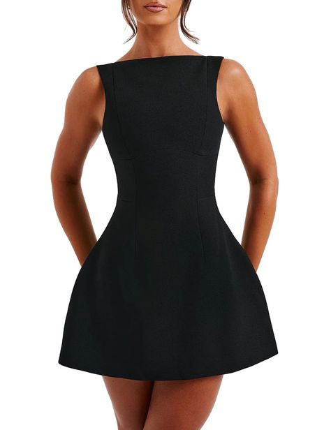 PRICES MAY VARY. Material:95%Polyester+5%Spandex.Exceptionally soft and stretchy fabric gives you a luxury of supreme comfort and impressively breathable,allowing for easy movement throughout the day. Features:Sleeveless,Solid Color,Elegant,Mini Dress.This bodycon dress hugges your figure perfectly,and the cut for a slim fit and pleated sides create a flattering silhouette,making this dress a must-have for any woman who wants to be sexy and comfortable. Design:The sleeveless and back hidden zipp White Dresses For Women, Mini Tank Dress, Mini Dresses For Women, Knee Dress, Mini Dresses Summer, Evening Attire, Sleeveless Mini Dress, Middle Age, Dress Sleeveless