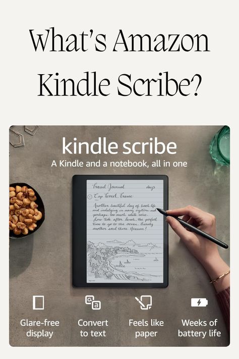 The Amazon Kindle Scribe is an exciting new addition to the Kindle family, offering features that go beyond traditional e-readers. It is the first Kindle to include a digital notebook and Pen, allowing users to not only read but also write and annotate directly on the device.

See Key Features on my post Kindle Scribe, Notebook And Pen, Notes Organization, Read And Write, Digital Notebook, Marketing Technology, Digital Notebooks, A Notebook, Kindle Paperwhite