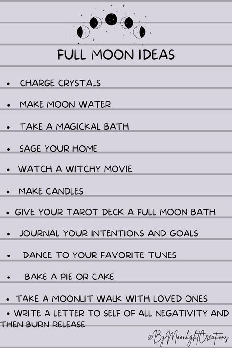 Witchcraft Full Moon Ritual, How To Prepare For A Full Moon, Full Moon Things To Do, Last Full Moon Of The Year, Last Full Moon Of The Year Ritual, Things To Do During A Full Moon, Full Moon Dinner Ideas, First Full Moon Of The Year, What To Do During A Full Moon