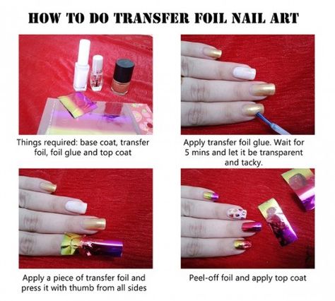 Recently, I have a passion for do-it-yourself nail art techniques. I'm not the only one; I think most girls are obsessed too. I am always looking  out for the latest ideas and products. Foil For Nails, How To Use Nail Foil, Foil Transfer Nails, Transfer Foil Nail Art Design, Transfer Foil Nail Art, Cute Nail Colors, Nail Foils, Nail Art Diy Easy, Nail Tip Designs