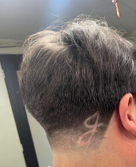 Haircut With J Initial, Edgar Haircut With Design Initial, Initial In Haircut Men, Mens Haircut With Initial Letter, J Haircut Design, Taper Fade Designs Men, Letter Initial Haircut Design, Back Taper Design Haircut, Initial Haircut