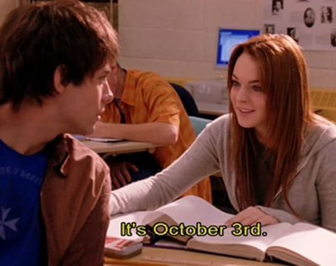 Its October Third, Mean Girls October 3rd, 90s Movie Character, Flash Day Tattoo, Its October 3rd, Mean Girls Day, Jonathan Bennett, Iconic Christmas, Christmas Movie Quotes