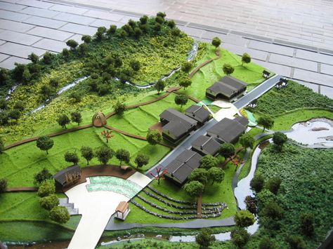 Physical Model Making for Landscape Design on Behance Maquette Architecture, Concept Models Architecture, Desain Lanskap, Landscape Model, Arch Model, Casa Patio, Architecture Model Making, Landscape Architecture Design, Garden Landscape Design