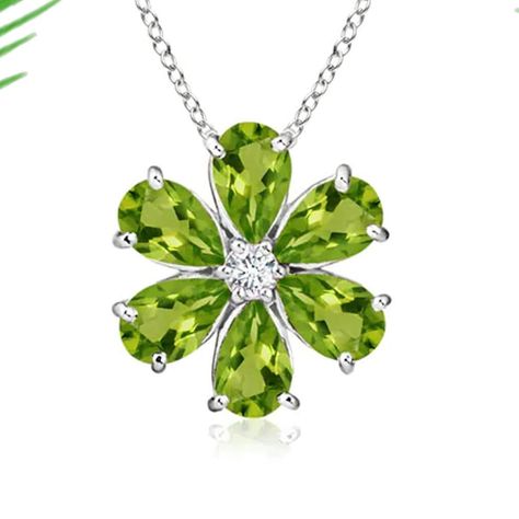 Pretty Jewelry Necklaces, Flower Cluster, Peridot Pendant, Peridot Earrings, Silver Polish, Topaz Pendant, Ring Earring, Peridot Stone, Customized Jewelry