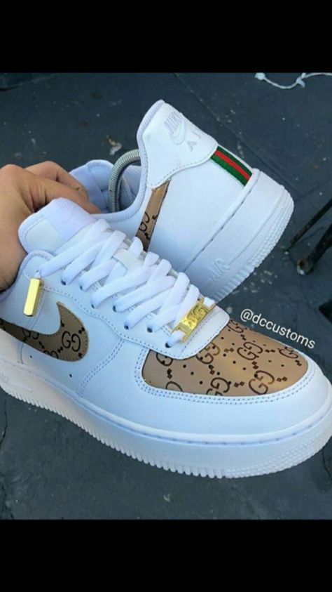 Nike.x.Gucci Custom Air Force 1 Gucci, Designer Air Force 1, Gucci Air Force 1 Custom, Gucci Air Force 1, Custom Air Force 1 Men, Business Sneakers, Air Force 1 Men, Sepatu Air Jordan, Kasut Nike