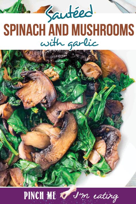 Spinach Side Dish, Spinach Recipes Healthy, Mushroom Side Dishes, Healthy Side Dish, Sauteed Spinach, Healthy Side, Spinach Recipes, Spinach Stuffed Mushrooms, Veggie Side Dishes