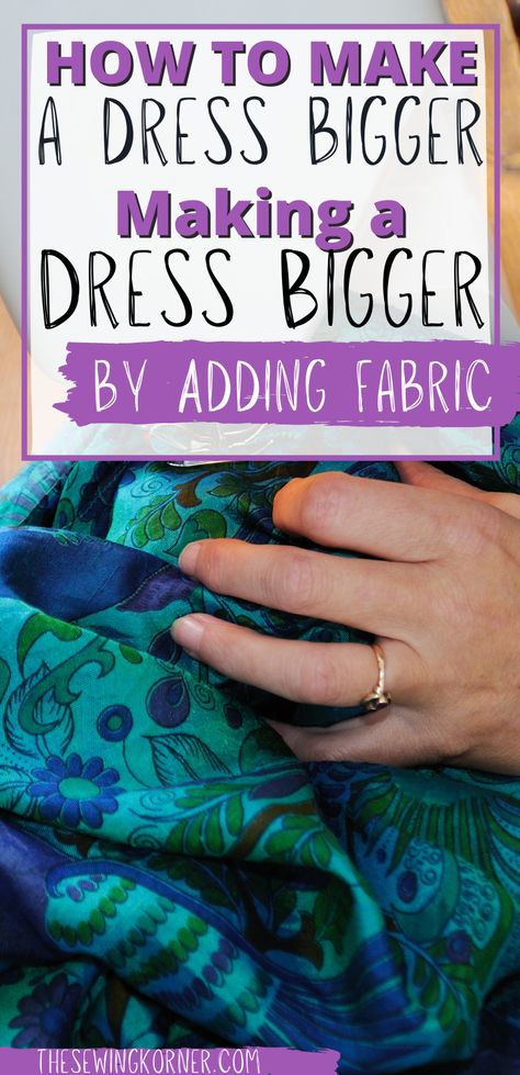 When your favorite dress no longer fits, not to worry because learning how to make a dress bigger is a lot easier than you think. In fact, knowing how to make a dress bigger by adding fabric is one of the easiest ways to enlarge the size of your dress. How To Size Up A Dress, How To Make A Dress Bigger At The Back, Altering Clothes Bigger Dress, How To Make A Too Small Dress Larger, Dress Too Small Hack, Adding Side Panels To A Dress, Add Fabric To Dress, How To Make A Dress Bigger On The Sides, How To Expand A Dress