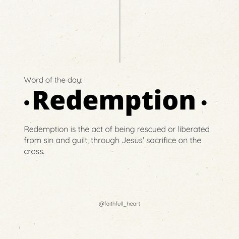 A word to think about... ✨ ༒•𝓡𝓮𝓭𝓮𝓶𝓹𝓽𝓲𝓸𝓷•༒ How have you experienced Jesus' redemption in your life? ❤️🙏 #Redemption #god #love #crist #grace #merciful #viral #real #truth #post Quotes About Redemption, Redemption Quotes, Jesus Crist, God Love, Art House, Bible Art, Greek Gods, A Word, Quotes About God