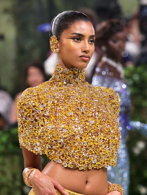 Met Gala 2024: Stars wearing Swarovski | Swarovski US Imaan Hammam, Gala Event, Vintage Dance, Grey Watch, Red Watch, Green Watch, Christian Dior Haute Couture, Pink Watch, Jewelry Clothes