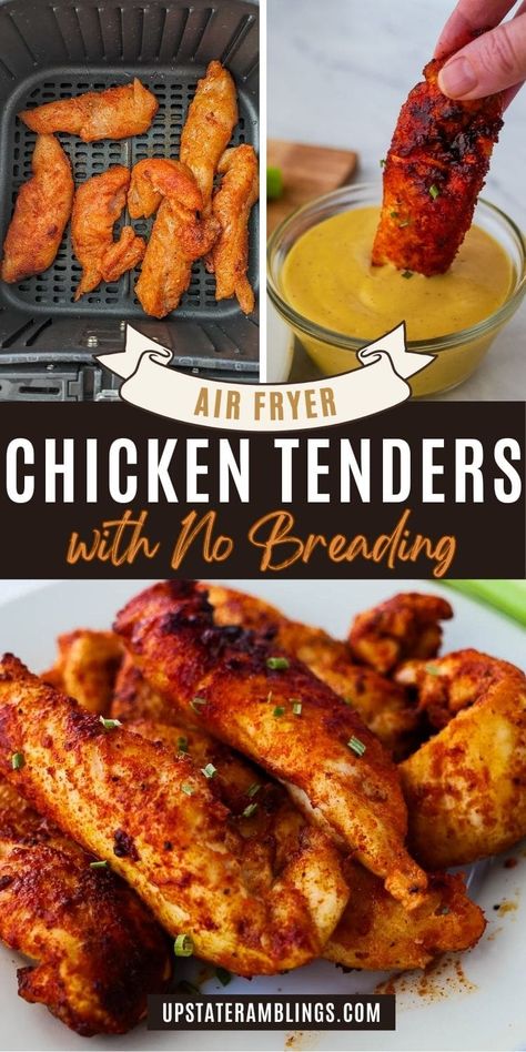 Craving a delicious and guilt-free meal? Try these Air Fryer Chicken Tenders with No Breading! This easy recipe delivers perfectly cooked, tender chicken that's packed with flavor. Ideal for anyone on a low-carb or keto diet. Air Dry Chicken Tenders, No Breading Chicken Tenders, Air Chicken Tenders, Ww Chicken Tenders, Air Fry Chicken Recipes Healthy, Air Fryer Homemade Chicken Tenders, Best Air Fryer Chicken Tenders, Air Fryer Chicken Tenders No Breading, Air Fryer Chicken Breast Strips