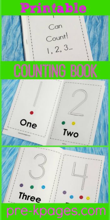 Number Booklets Free Printable, Number Book 1-10 Free Printable, Counting 1-5 Preschool, Number Books Preschool, Preschool Numbers Printables Free, Counting Books Preschool, Touch Math Printables Free, Number Books Preschool Free Printable, Rote Counting Activities Preschool